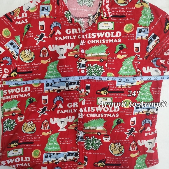 Griswold Family Christmas National Lampoons Button Down Short Sleeve Shirt 3XL - Picture 14 of 15